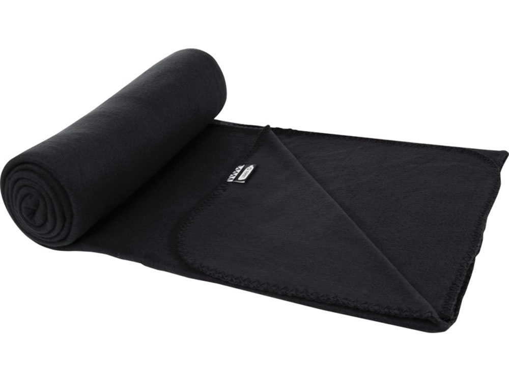 Плед Willow из флиса, вторичного ПЭТ, черный-2