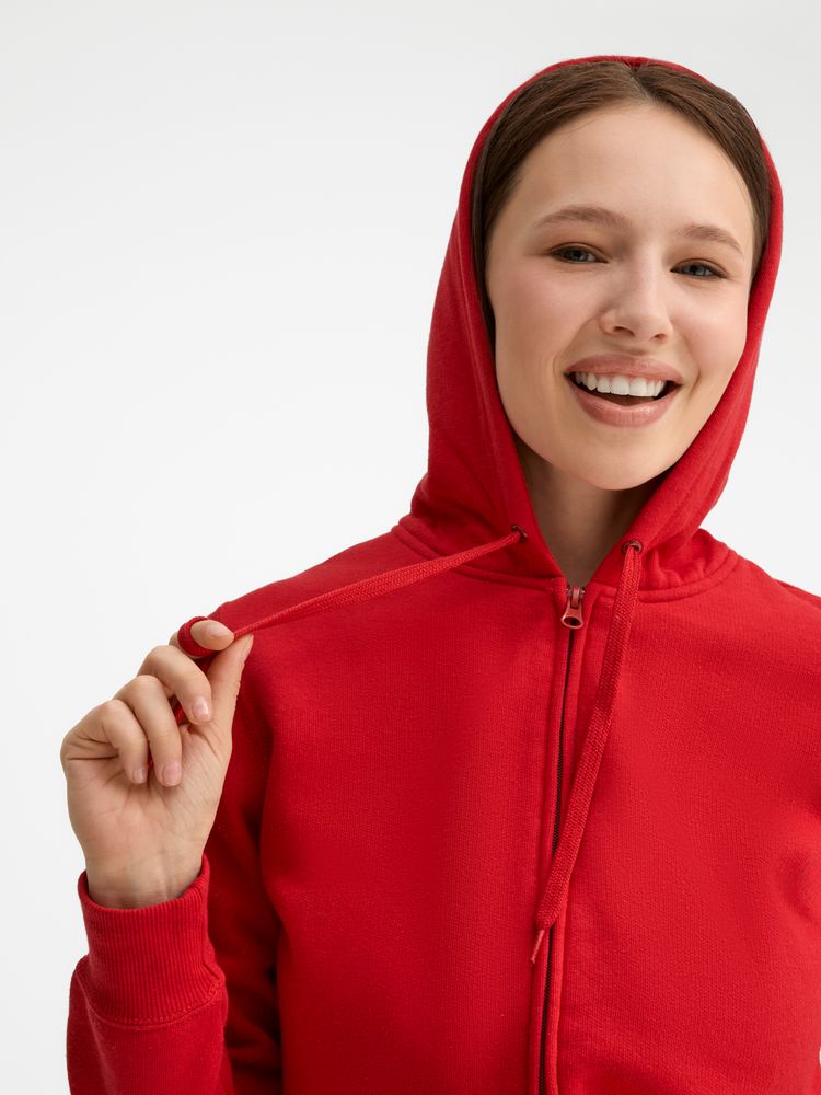 Толстовка женская на молнии с капюшоном Seven Women, красная-3
