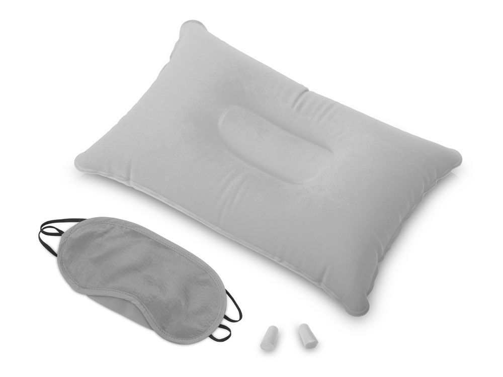 Набор для путешествия с прямоугольной подушкой Cloud, серый-0