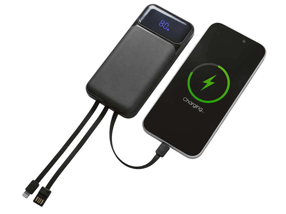 Подарочный набор Tesla с блокнотом А5, ручкой и пауэрбенком на 10 000 mAh, черный-16