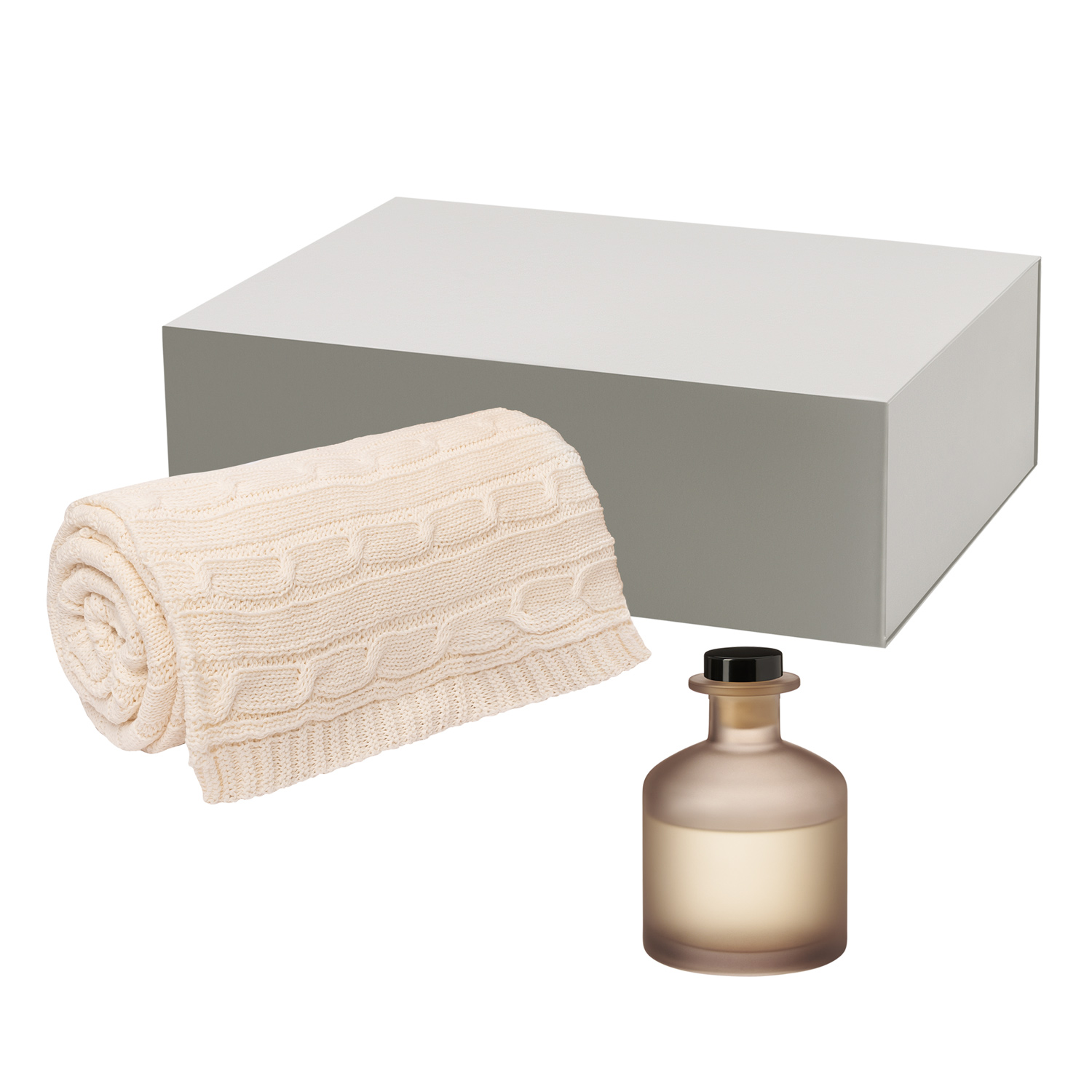 Подарочный набор Мизу (Mizu), Фадо (Fado), бежевый (диффузор, плед)-0