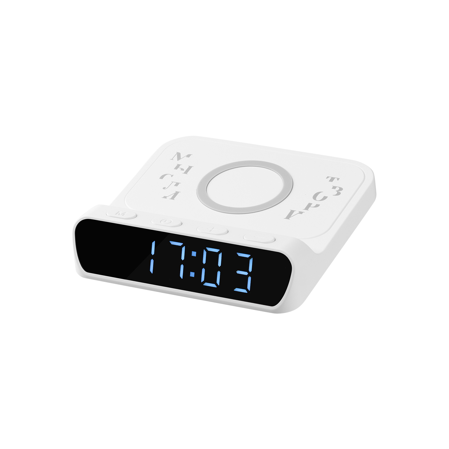 Зарядная станция с часами 15W Rigel, белая-6