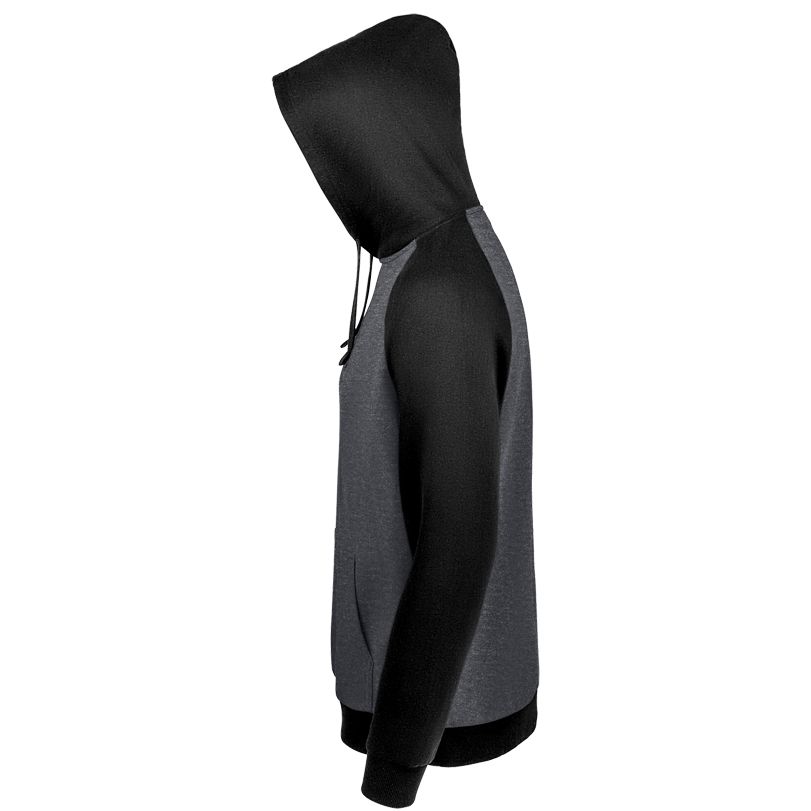 Толстовка унисекс Seattle, темный меланж с черным-2