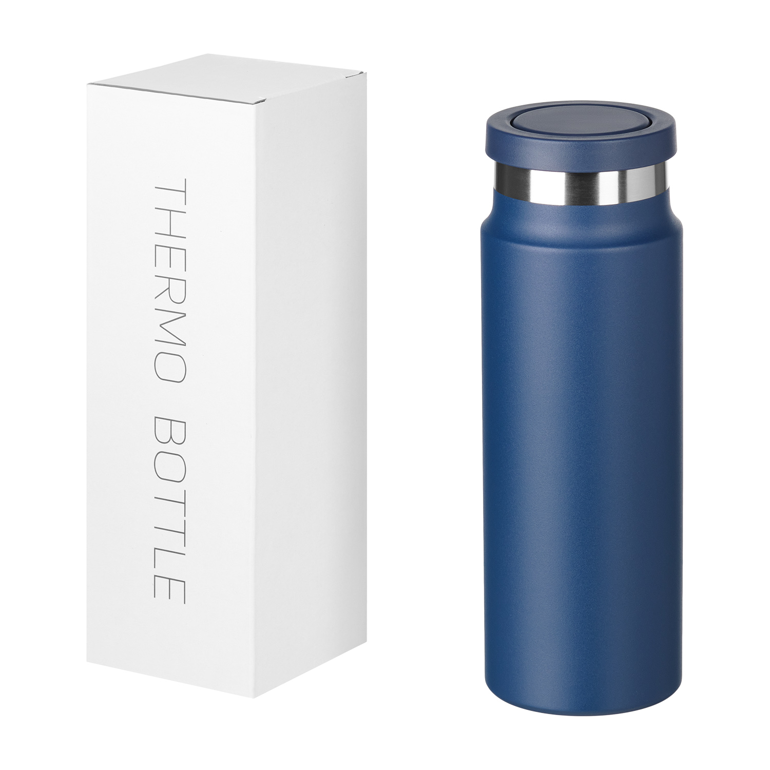 Термобутылка вакуумная герметичная Allegra, синяя-11