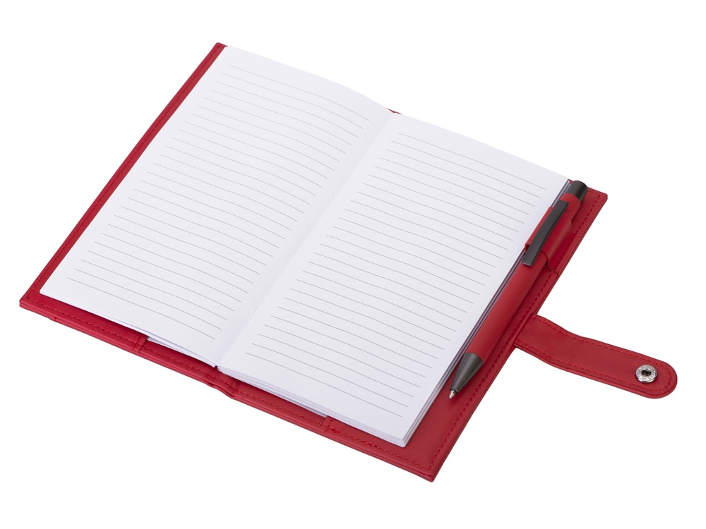 Блокнот-кошелек с сменным блоком А6 Wall Street, 64 листа, красный-4