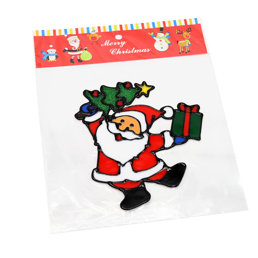 Наклейки на окна (пластиковые) (дед мороз 20*25), Мультиколор-1