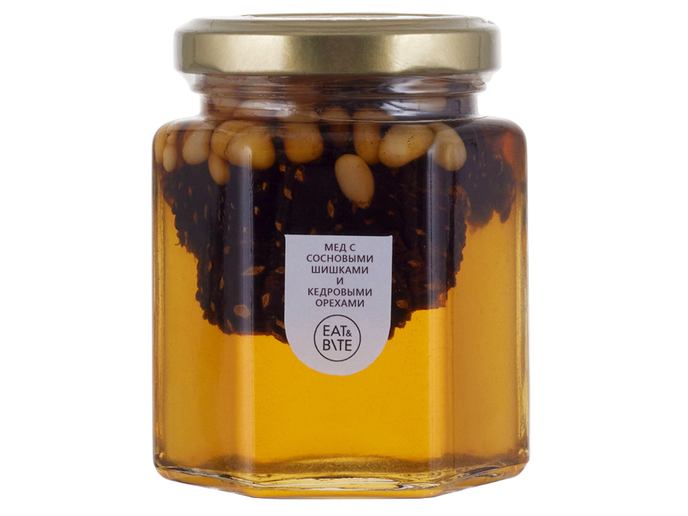 Мед с сосновой шишкой и кедровым орехом 250 гр.-3