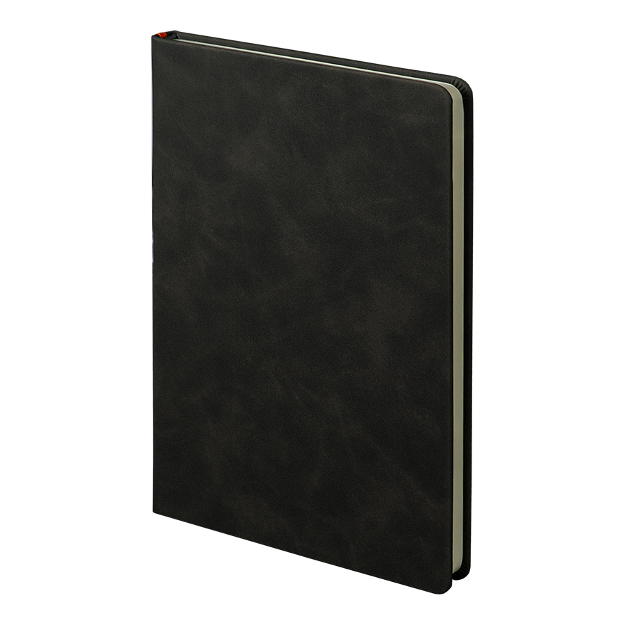 Ежедневник недатированный Muse, черный, формат А5, с декоративной красной полосой, блок в линейку, черный, красный-1