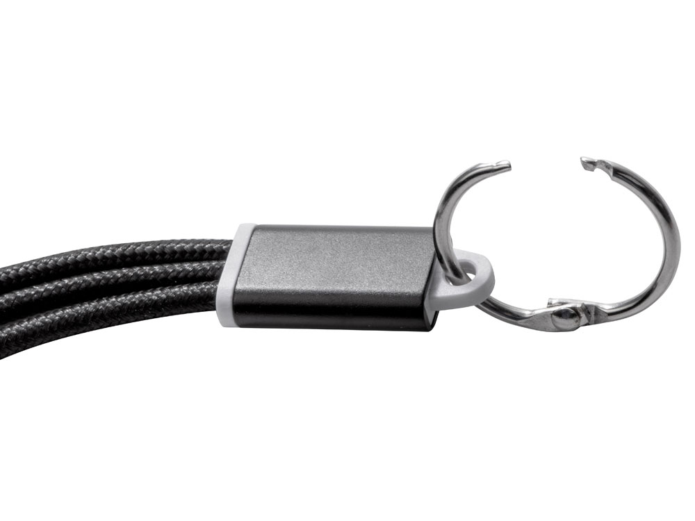 Кабель для зарядки Tres с брелоком, черный-4