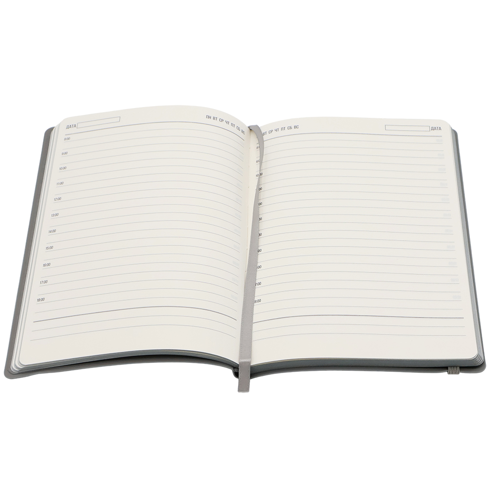 Ежедневник A5 недатированный Dante в мягком переплёте софт-тач, Серый-2