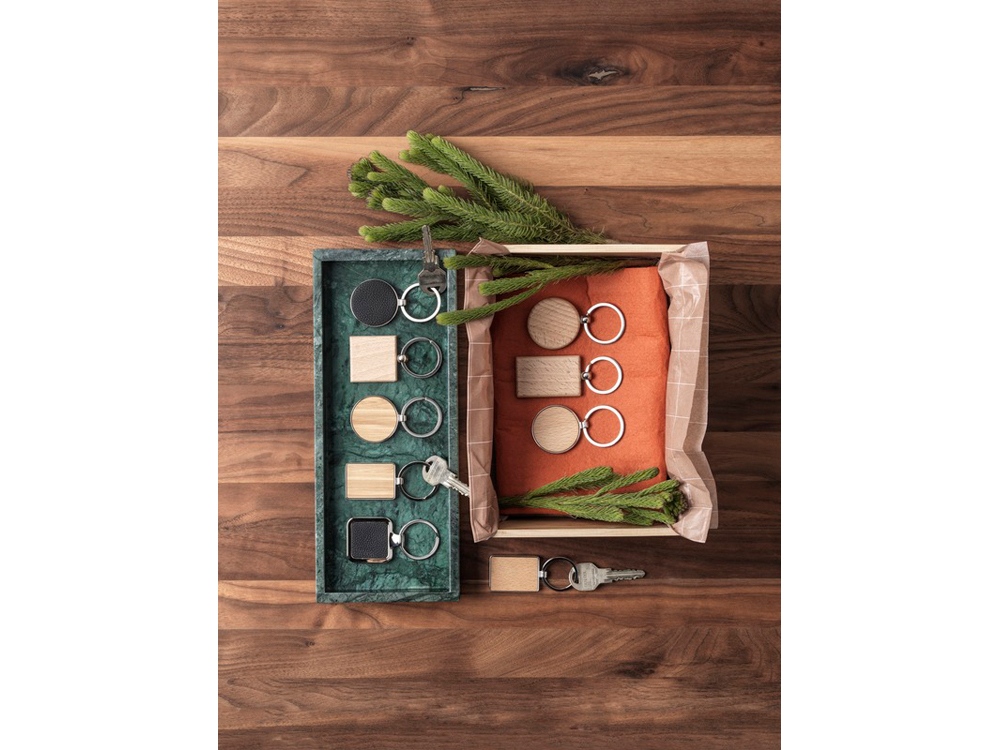 Прямоугольный брелок Mauro из бука, дерево-3