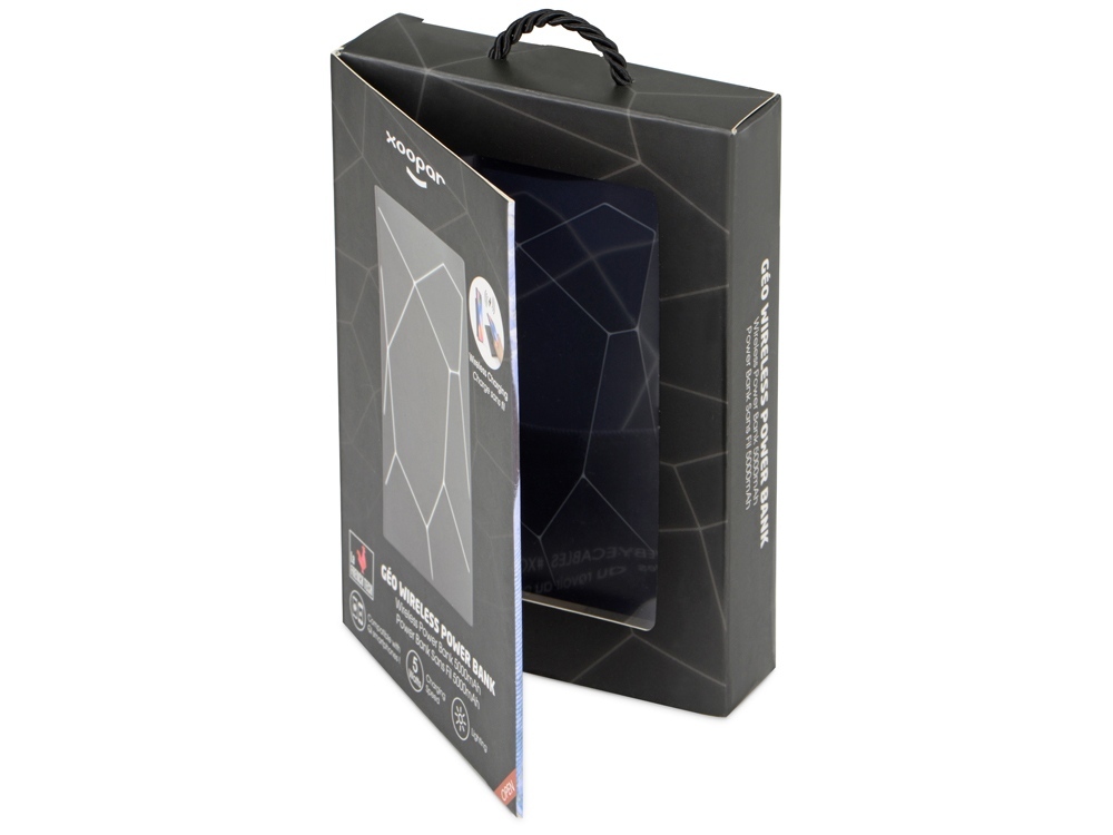 Портативное беспроводное зарядное устройство Geo Wireless, 5000 mAh, черный-10