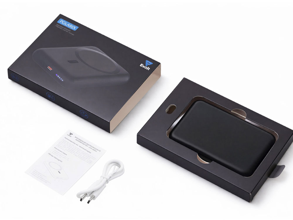 Магнитный внешний беспроводной аккумулятор Polarix, QC/PD, 10000 мАч, черный-9