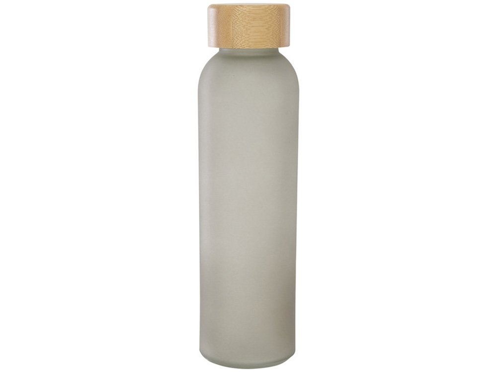 Lume бутылка из матового содово-известкового стекла объемом 500 мл с бамбуковой крышкой - Серый-1