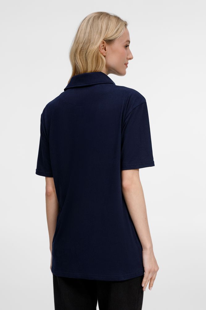 Рубашка поло унисекс Senti, темно-синяя-5