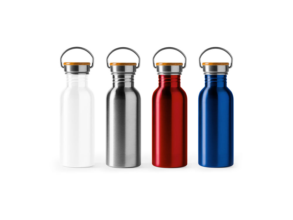 Бутылка BOINA из нержавеющей стали 304 и бамбука, серебристый-2