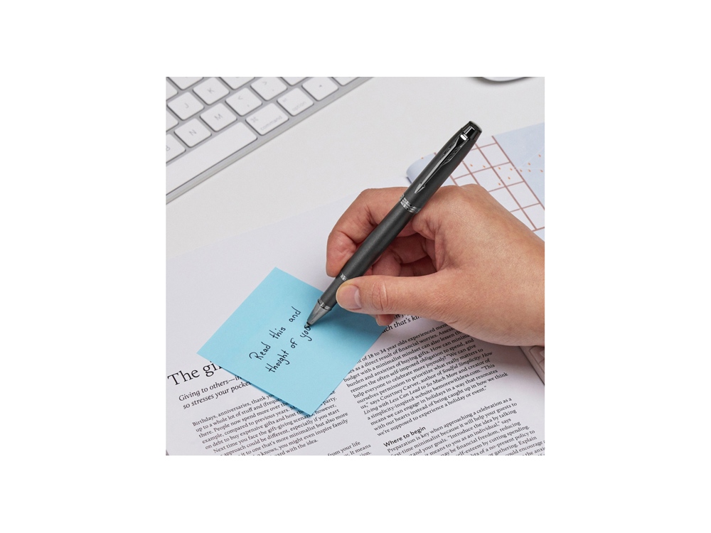 Ручка роллер Parker IM Monochrome Black, стержень:F, цвет чернил: black, в подарочной упаковке.-7