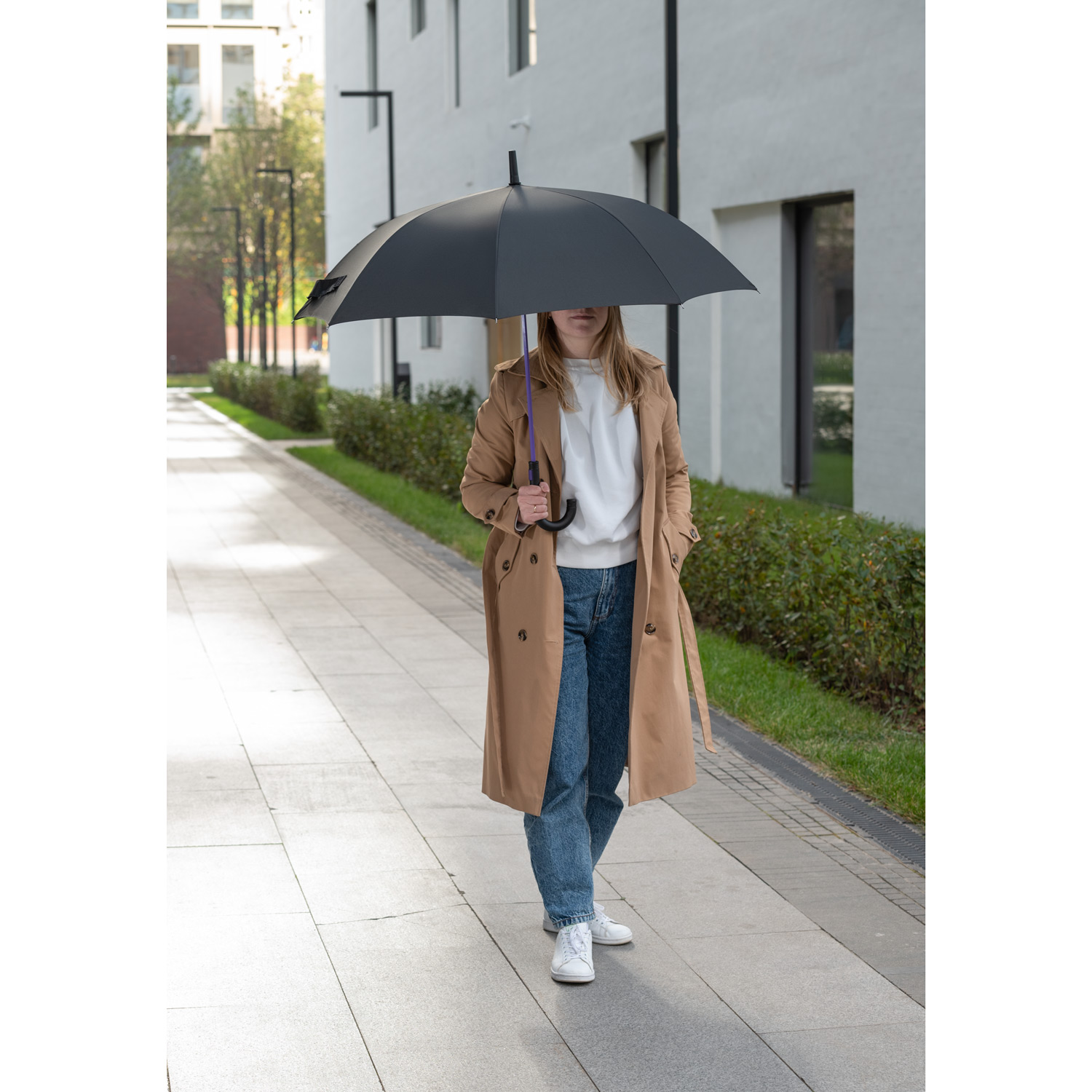 Зонт-трость Quantum, черный/фиолетовый-11