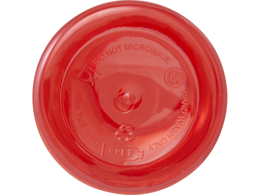 Бутылка для воды с карабином Oregon из переработанной пластмассы, 400 мл - Красный-2