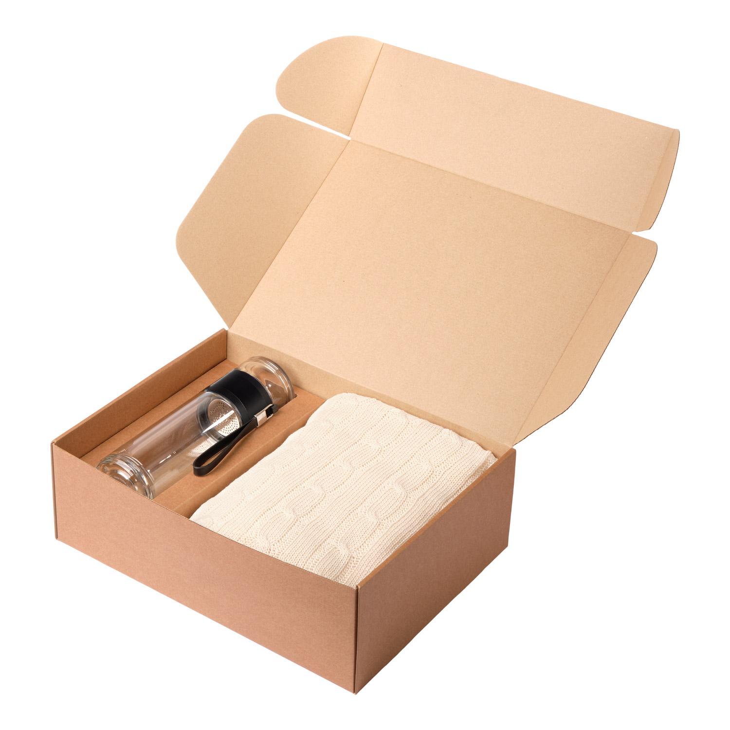 Подарочный набор Terso, Fado, бежевый (плед, термобутылка)-2