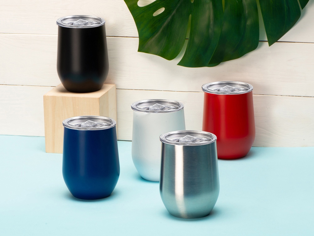 Вакуумная термокружка Sense, непротекаемая крышка, крафтовая упаковка, серый-6