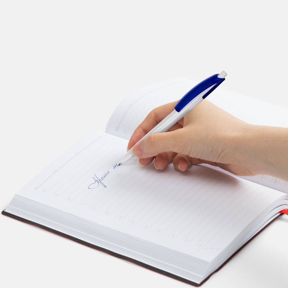 Ручка шариковая Bento, белая с синим-5