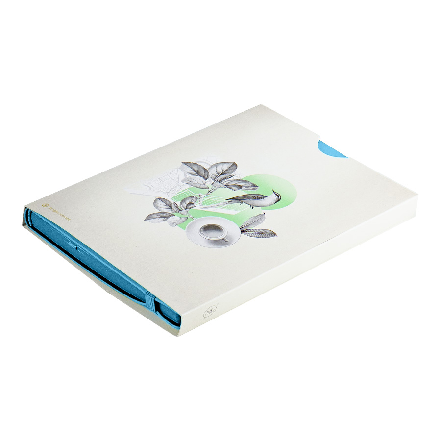 Бизнес-блокнот "RILY", формат А5,  голубой, блок в точку, голубой-4