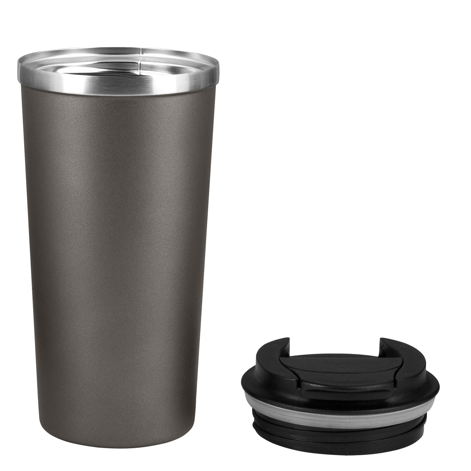 Термокружка вакуумная Палермо (Palermo), серая, матовая поверхность-4