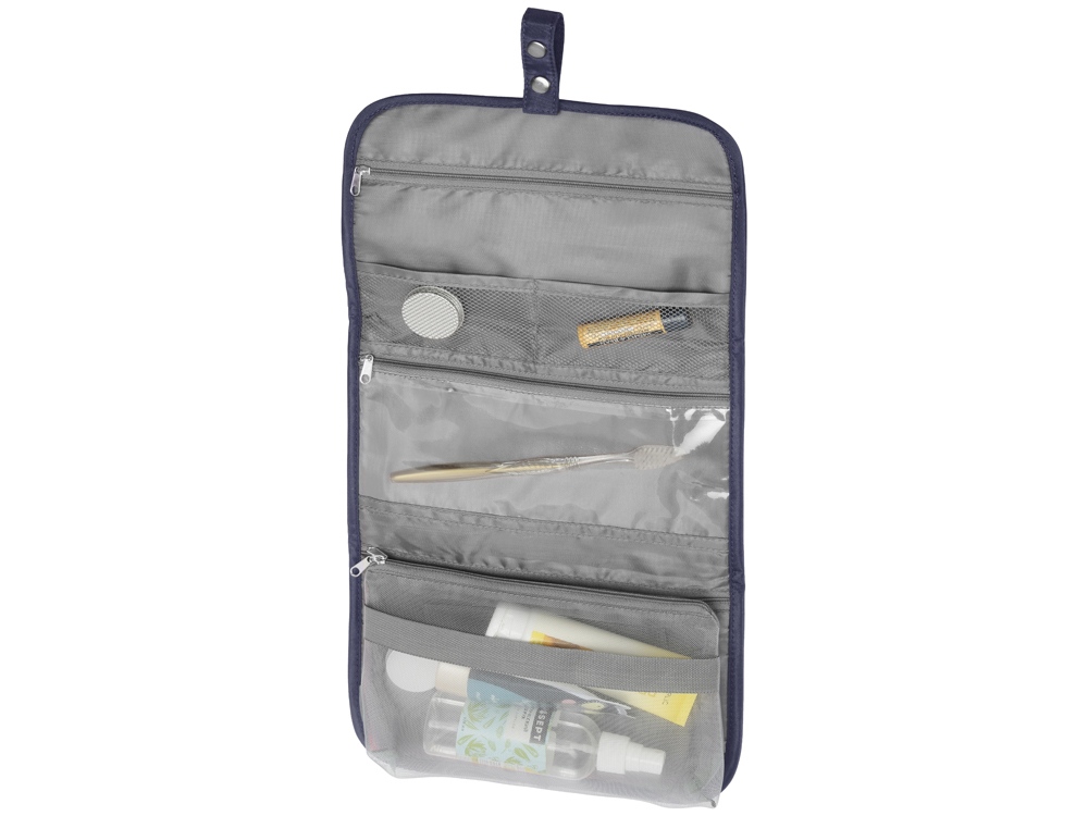 Несессер для путешествий со съемной косметичкой Flat, темно-синий-1