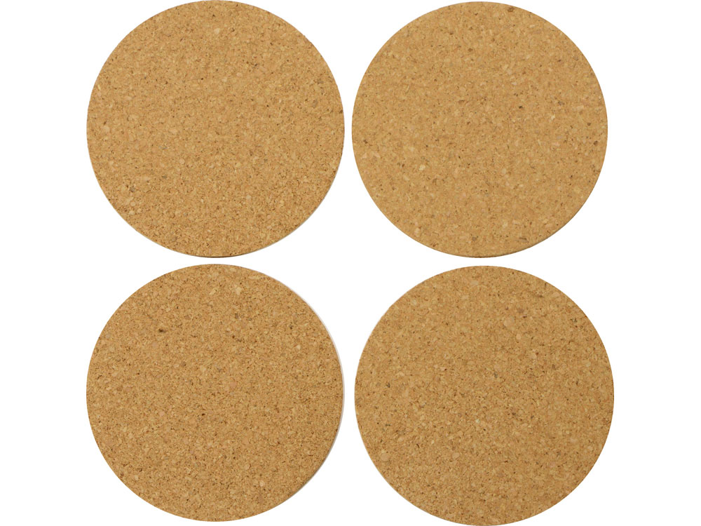 Набор костеров Bali из пробки в хлопковом мешке, 4 шт-4