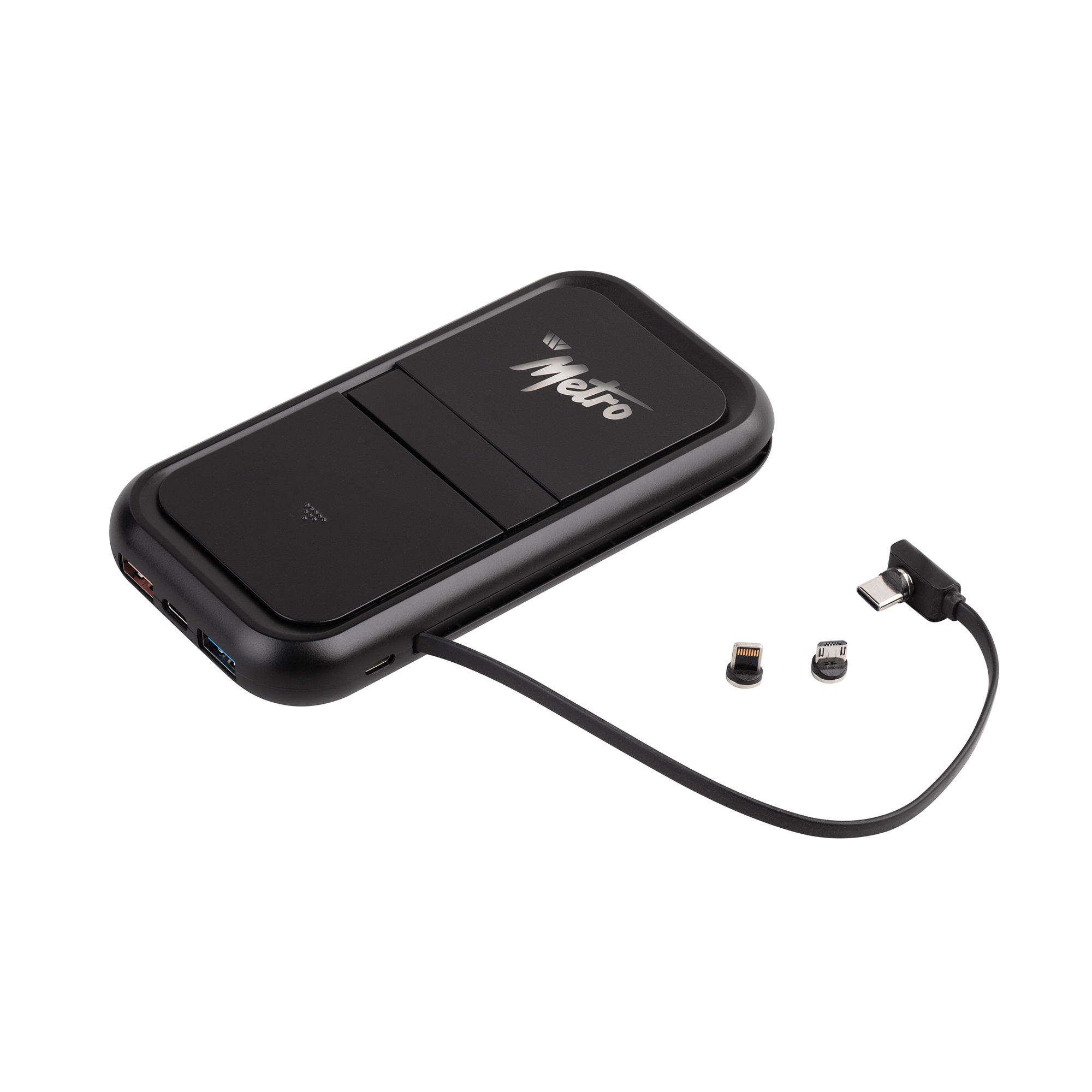 Беспроводное ЗУ "Fast & Furious", 10000 mAh, с быстрой (22.5W/15W) зарядкой, с магнитным кабелем и набором переходников, с подсветкой логотипа-3