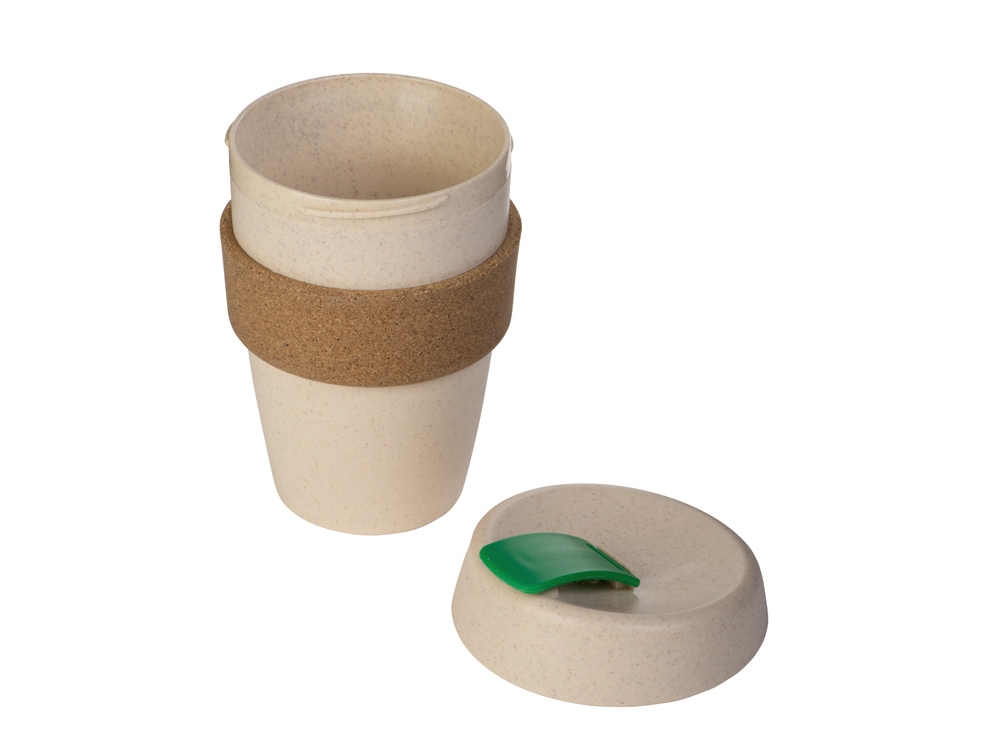 Стакан из пшеничного волокна с двойными стенками Pino, зеленый-3