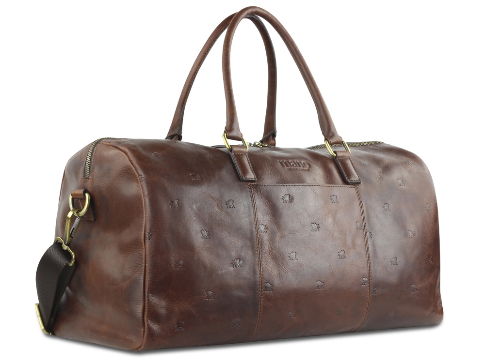 Сумка дорожная Mano Don Leon, натуральная кожа в коричневом цвете, 50 х 27 х 24 см-2