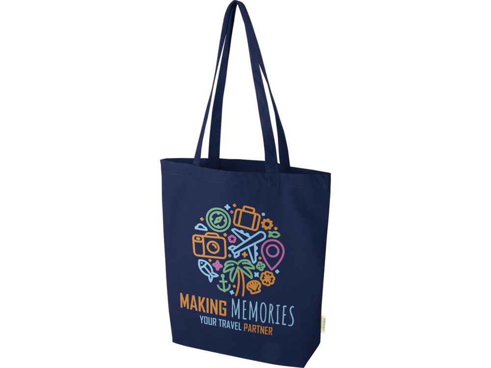 Orissa эко-сумка из органического материала GOTS, плотностью 270 г/м² - темно-синий-5