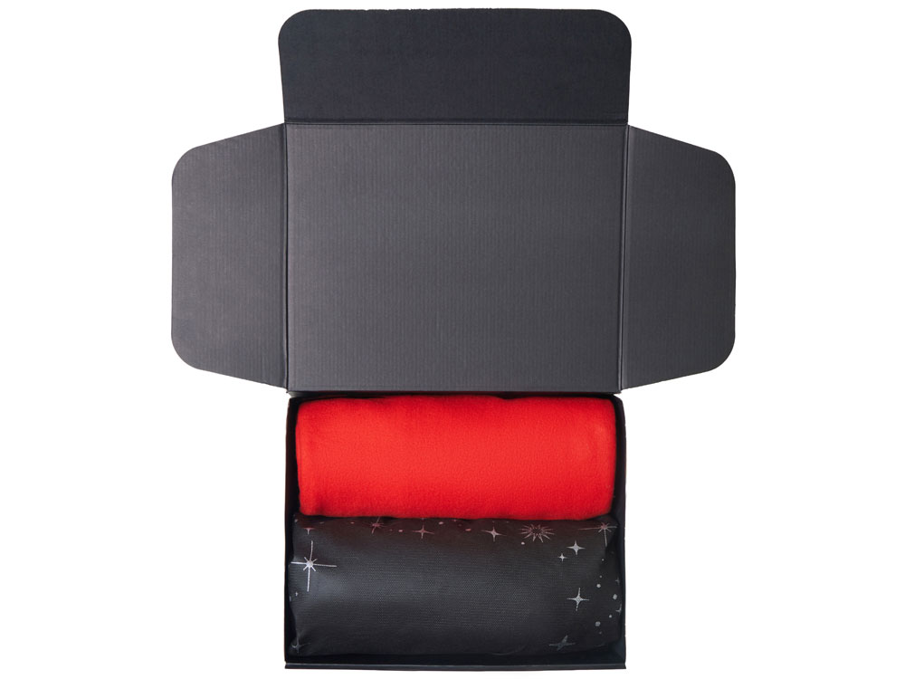 Подарочный набор с пледом, свечой и диффузором, красный-2