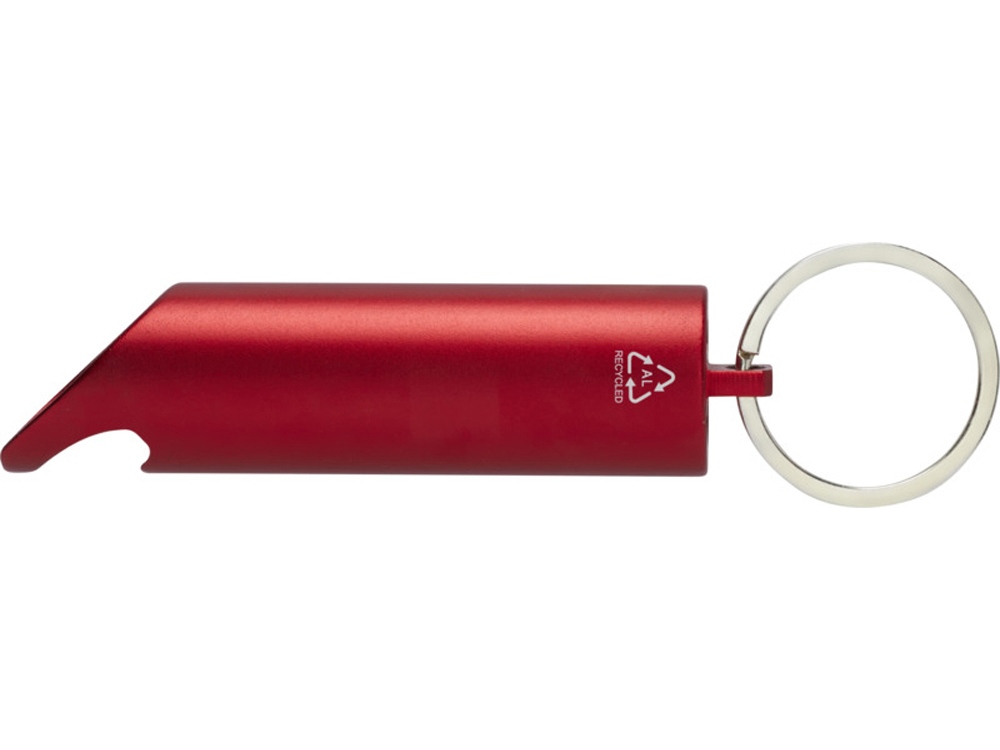 Flare светодиодный фонарик из переработанного алюминия и открывалка для бутылок с брелоком - Красный-1