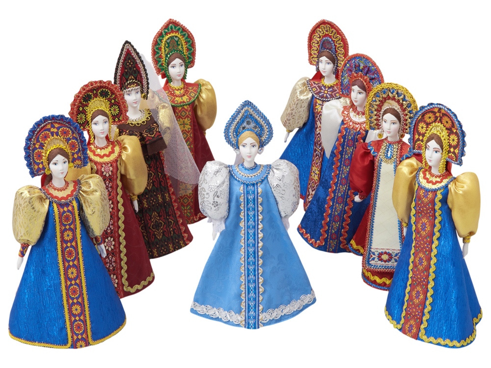 Подарочный набор: кукла фарфоровая, чай Малина с мятой, синий-4