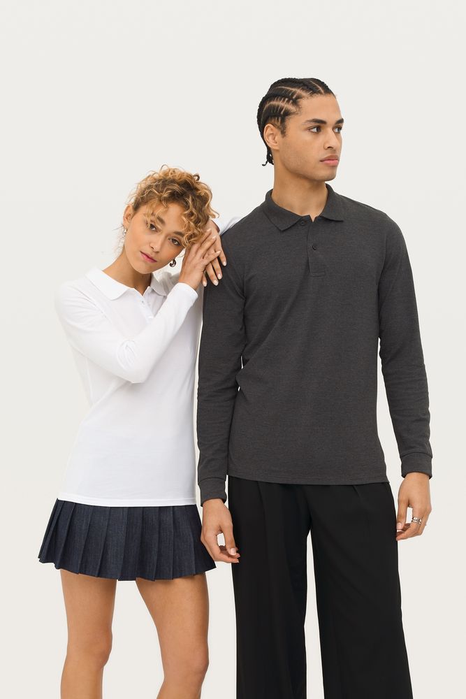 Рубашка поло женская с длинным рукавом Perfect LSL Women, белая-5