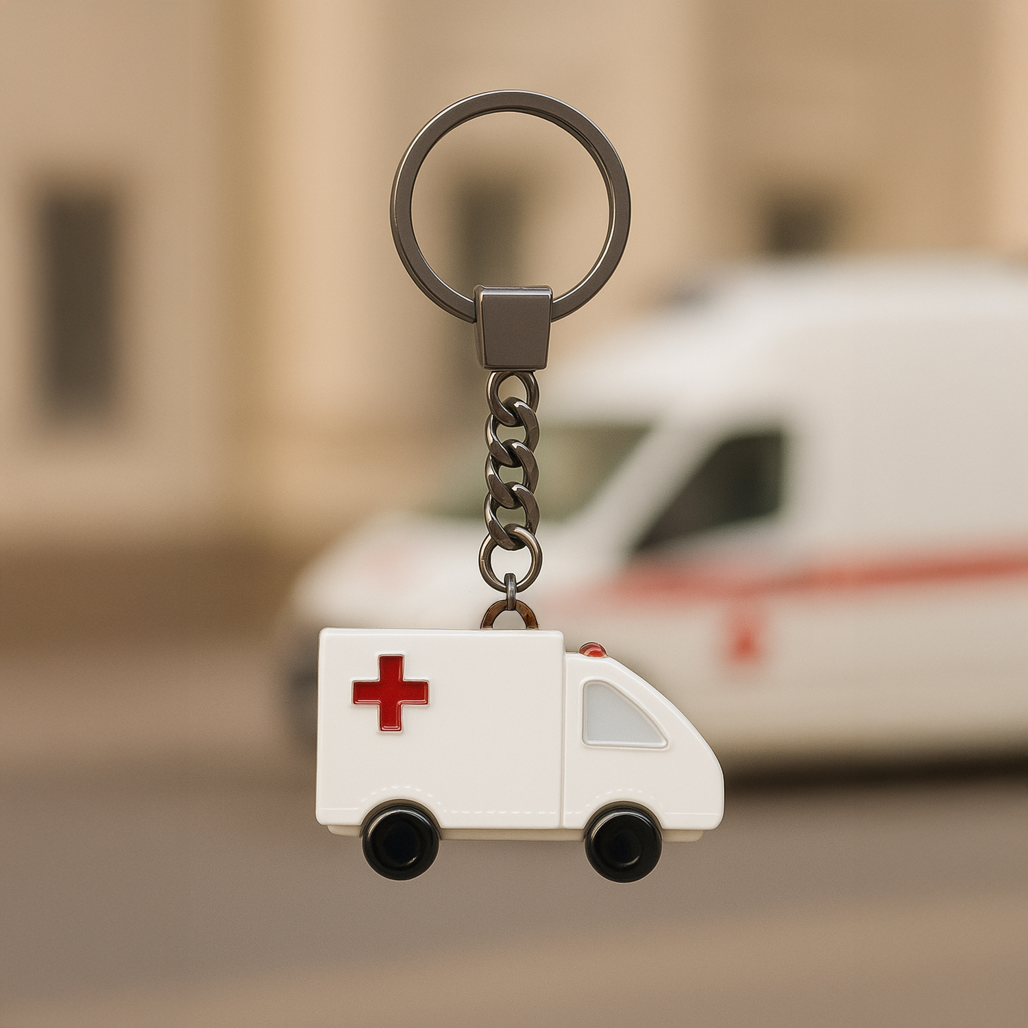 Брелок-обвес Скорая помощь (белый с синим)-5