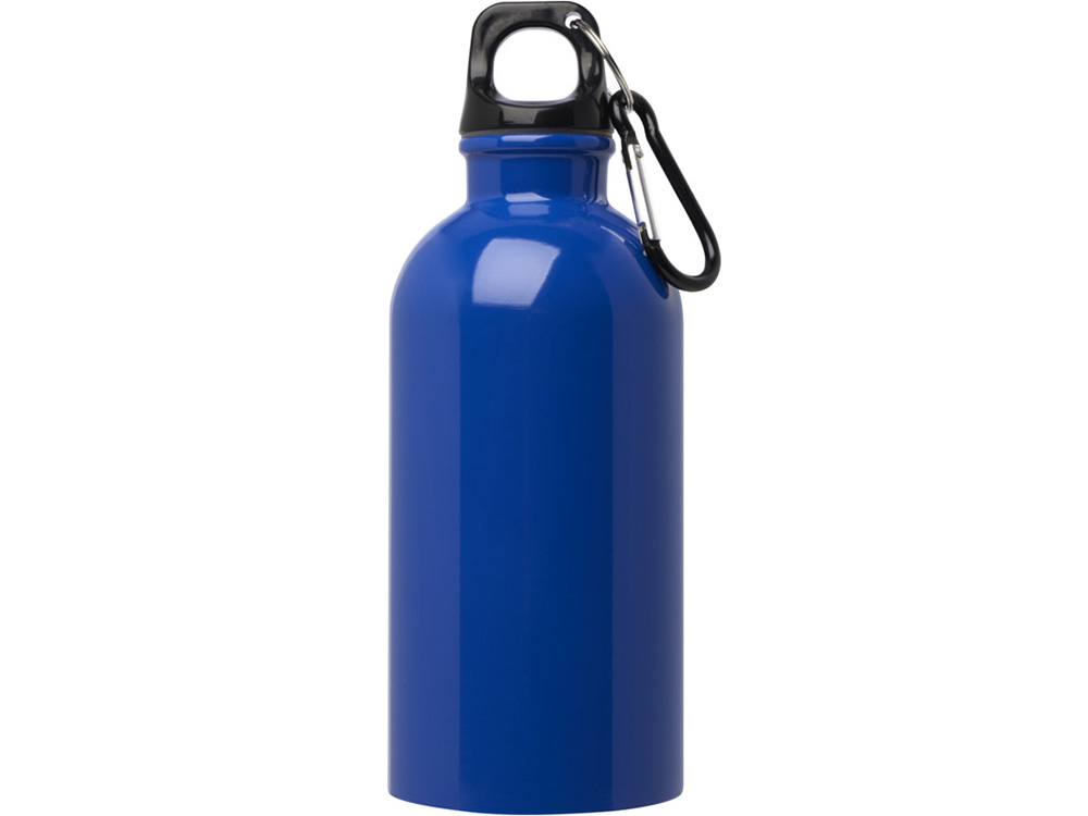 Одностенная бутылка для воды с карабином Oregon, изготовленная из нержавеющей стали, сертифицированной по стандарту RCS, объемом 400 мл - Ярко-синий-1