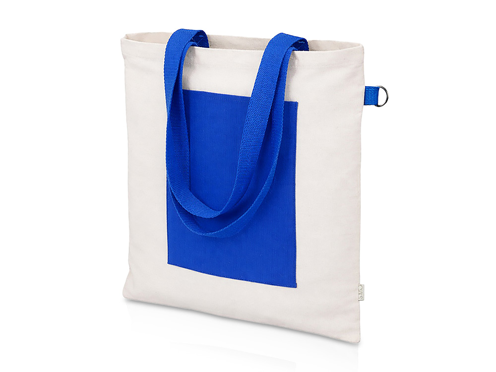 Сумка для покупокTopiс из переработанных материалов с наружным цветным карманом, синий-0