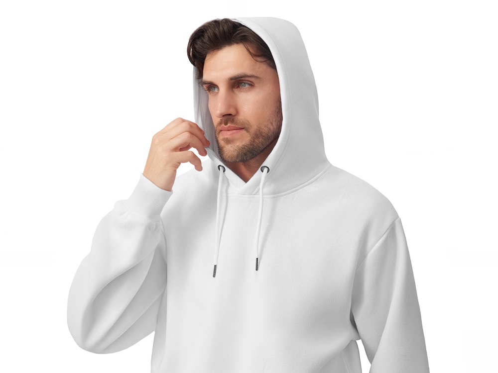 Толстовка с капюшоном оверсайз Lisbon унисекс, белый-6