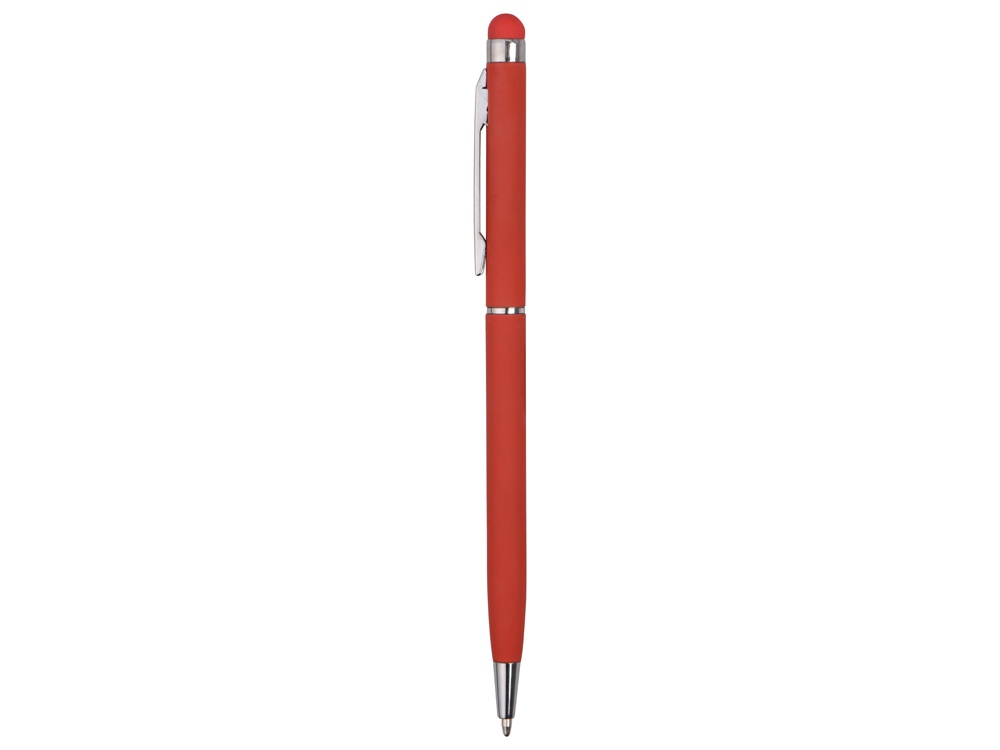 Ручка-стилус шариковая Jucy Soft с покрытием soft touch, красный-2