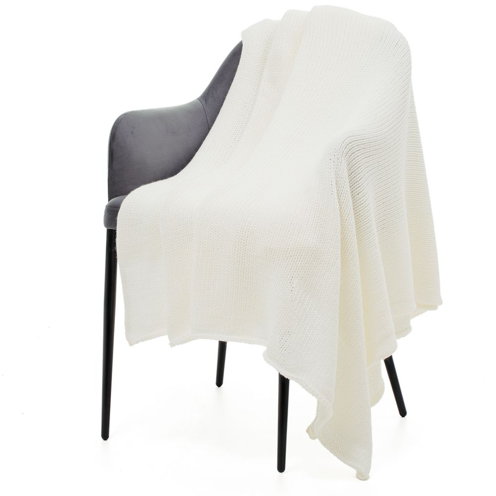 Плед Knitly, жемчужно-белый-1