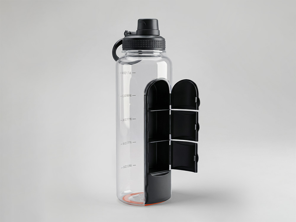 Бутылка для воды Electrolyte, черный-0