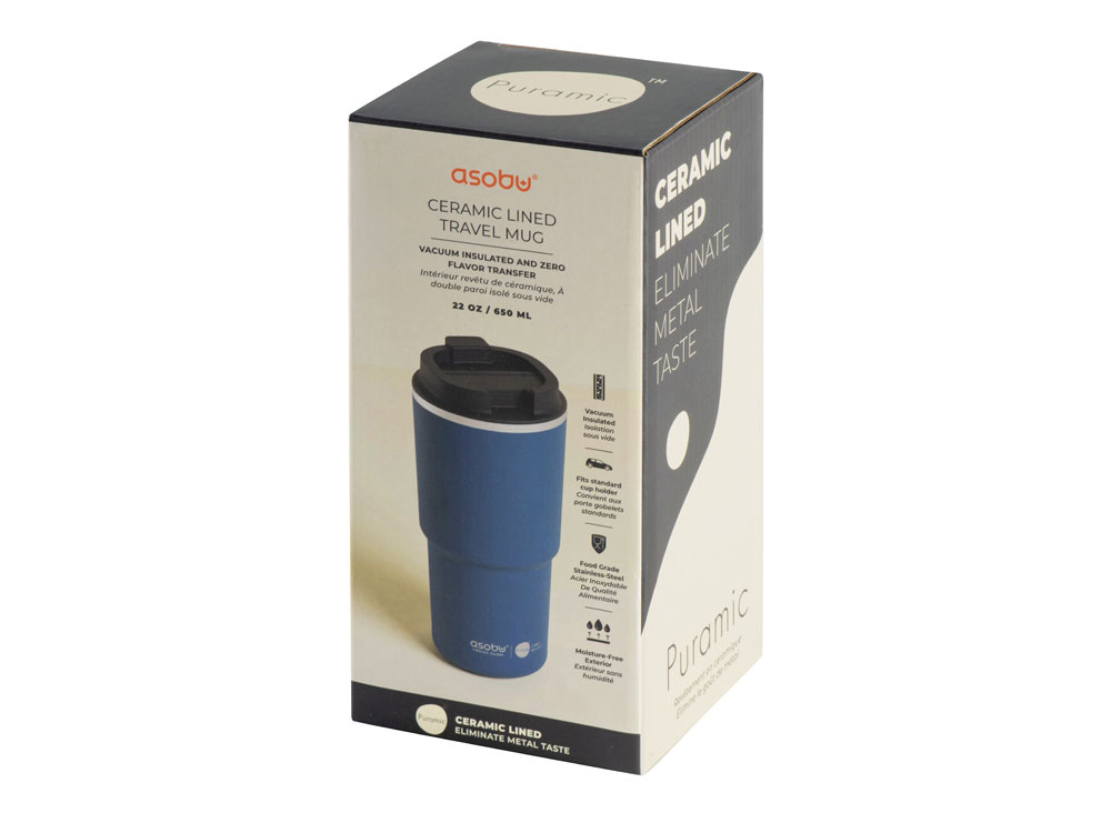 Вакуумная термокружка с  керамическим покрытием Pick-Up, 650 мл, синий-12