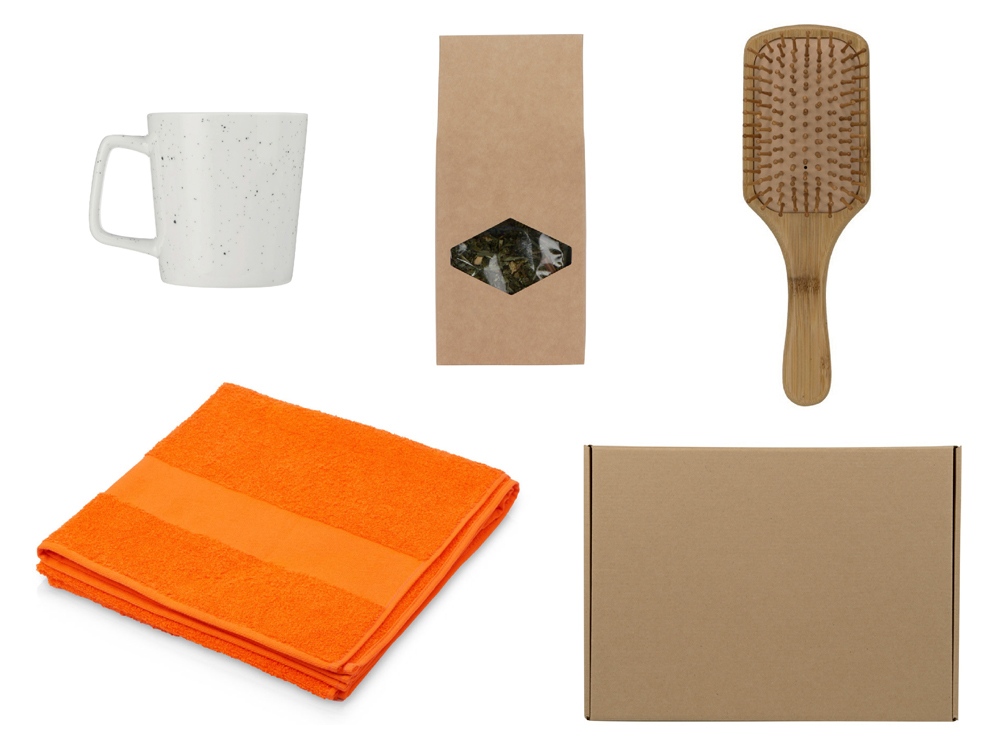 Подарочный набор для ванны с полотенцем, расческой и кружкой-0