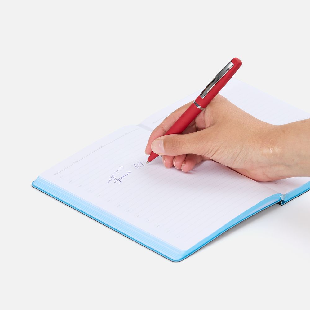 Ручка шариковая Bolt Soft Touch, красная-2