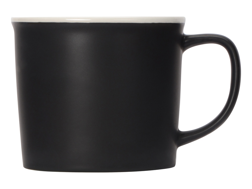Матовая кружка Nancy 360 мл цветная снаружи, белая внутри, черный-1