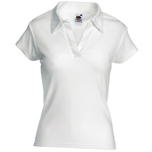 Поло женское "Lady-Fit Rib Polo", белый-0